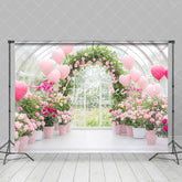 Aperturee - Aperturee Spring Greenhouse Romantic Pink Balloon Backdrop